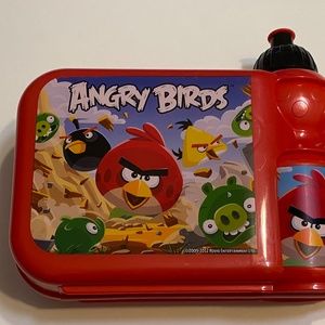Angry Birds Combo Sandwich Container&detachable 12 oz Water/Beverage Bottle-New!